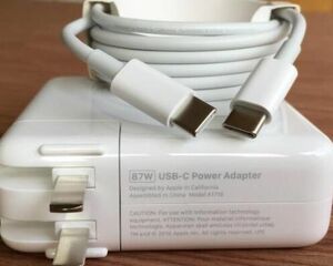 新品 APPLE 87w (A1719) USB-C 電源充電器 16年17年18年19年 USB-C 15インチ MacBook Pro A1707 A1990 用ACアダプター