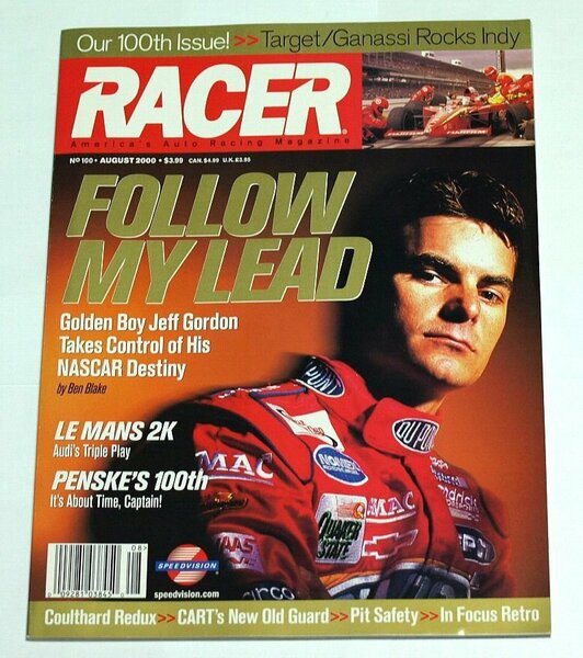 洋雑誌 RACER Magazine 2000年 AUGUST No.100 アメリカ自動車競技雑誌 モータースポーツ F1 NASCAR IRL CART INDYCAR
