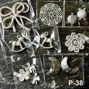 P-38 ハンドメイド アクセサリー金具＊マットシルバー＊ まとめ売り