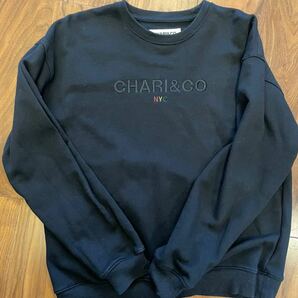 ☆美品☆ CHARI&CO チャリアンドコー クルーネックスウェット 黒 ブラック ポケット付き