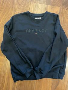 ☆美品☆ CHARI&CO チャリアンドコー クルーネックスウェット 黒 ブラック ポケット付き