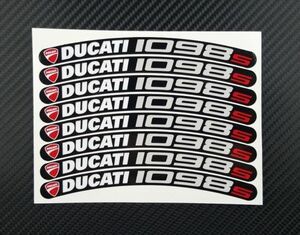 Ducati 1098s ドゥカティ ホイル ホイール ステッカー デカール シール 8枚セット