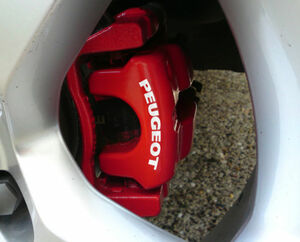 PEUGEOT Brake Caliper Decals Stickers プジョー ディスクブレーキ ステッカー シール デカール 10枚セット ホワイト