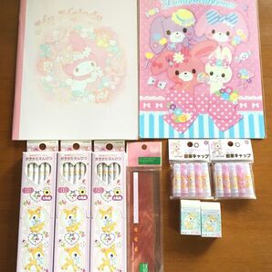 新品 未使用 ガールズ 文具10点セット 定価4103円 ぼんぼんりぼん 下じき ハミングミント B鉛筆 マイメロディノート