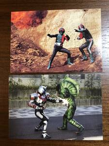 ★ カルビー MASKED RIDERS CARD　112 ダブルライダー、070 仮面ライダーカブト マスクドフォーム vs ワーム サナギ体 