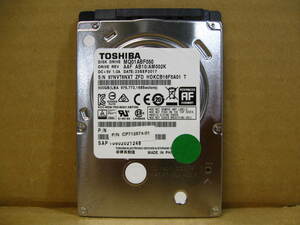 ▽TOSHIBA MQ01ABF050 500GB SATA 5400rpm 8MB 2.5型 7mm 中古 東芝 3