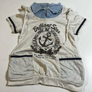 good day 重ね着風 女の子用Tシャツ？カットソー？サイズ130cm 半袖Tシャツ