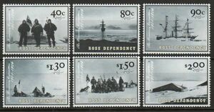 切手 H148 ロス海属領 南極探検1901-1904 観測隊 帆船 6V完 2002年発行 未使用