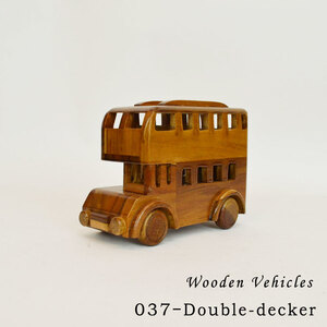  wood vehicle 2 storey building bus wooden vehicle toy tree. car 