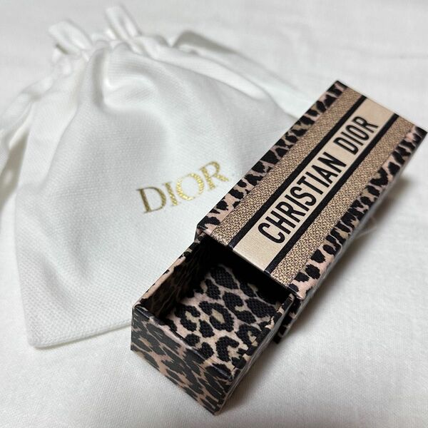 Christian Dior ディオール ノベルティ リップスティックホルダー ミッツァ レオパード柄 巾着付き 新品未使用♪
