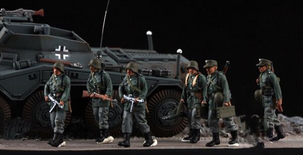 1/72 レジンフィギュア 第二次世界大戦 ドイツ軍 兵士 塗装済み 6個セット