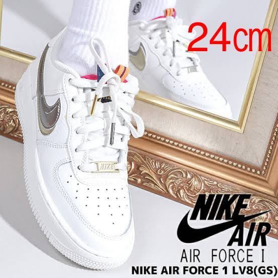 新品 24 5㎝ ナイキ NIKE Air Force 1 LV8 GS エアフォース１ ホワイト