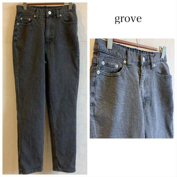 grove 黒デニムパンツ ワールド　36