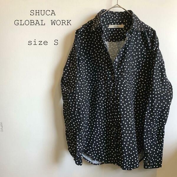 SHUCA GLOBAL WORK ドットシャツ ハリ感 水玉