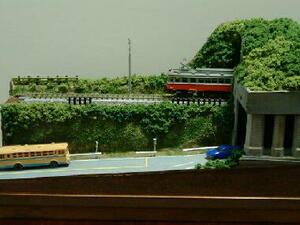 ゆめレールジオラマミニ　山あいのローカル線と隧道のある鉄道風景