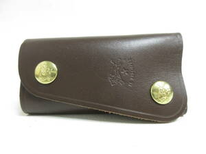 10521◆【SALE】IL BISONTE イルビゾンテ レザー キーケース/キーホルダー ダークブラウン 9.5×5.0cm MADE IN ITALY 中古 USED