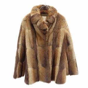 ファーデラックス ファー レザージャケット M 茶系 Fur Deluxe 毛皮ジャケット レディース 230209