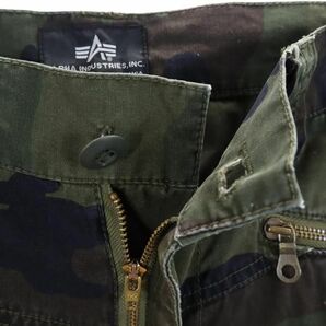 アルファインダストリーズ カモフラージュ柄 カーゴパンツ M カーキ ALPHA INDUSTRIES INC メンズ 230209の画像6