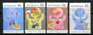 ∞オーストラリア　1990年　健康と社会　SC#1170~73　使用済　4種完