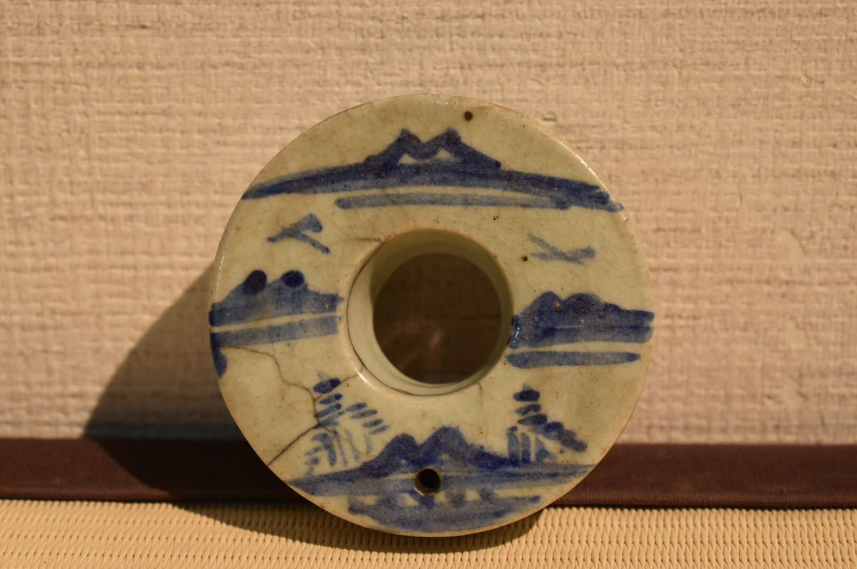 ホビー・グ e2159 李朝 染付 小壺 高さ8.3cm 木箱入り 小壷 朝鮮古陶磁