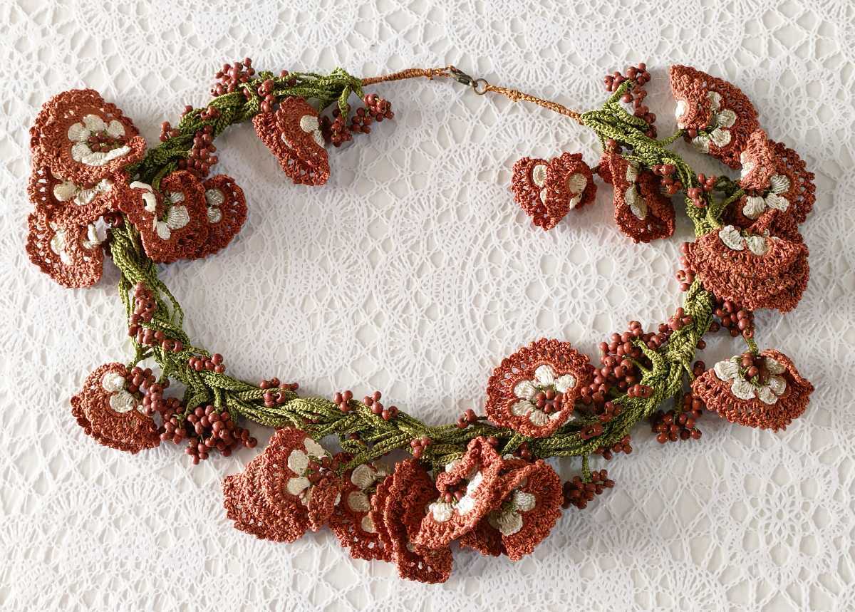 o17-34 турецкое традиционное ремесленное ожерелье ручной работы с вышивкой Oya, коричневое ожерелье с вышивкой Mimioya, ожерелье с вышивкой Mimioya, Женские аксессуары, ожерелье, кулон, другие