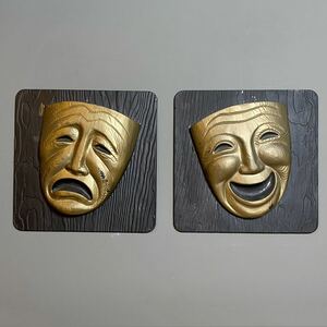  Vintage Miller Studio mirror Studio two face pair wall deco ornament Mid-century 50's