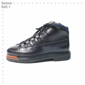 オシャレ度MAX☆新品 サントーニ Santoni 希少モデル/トレッキングブーツ/ビブラム ネイビー 7（4906)