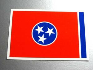 1■USA_テネシー州旗ステッカー 1枚 Sサイズ 5x7.5cm■国旗 アメリカ アメリカン USA 耐水シール メンフィス