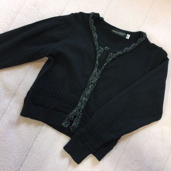 【美品】BeBe(べべ) ブラック カーディガン 100cm~110cm