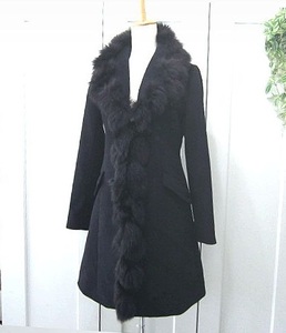  J &a-ruJ&R coat Anne gola100% fox fur black 