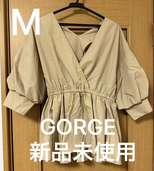 最終値下げ！【新品未使用 美品】GORGE 5分丈バルーン袖トップス ブラウス