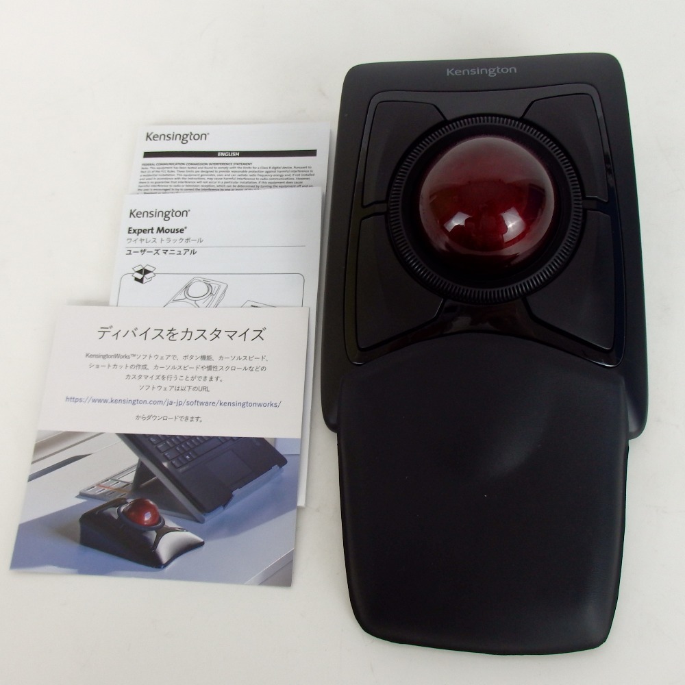 オリジナル Kensington ケンジントン Slimblade Pro ワイヤレストラックボール 4ボタン 左右対称デザイン 55mmボール  有線接続