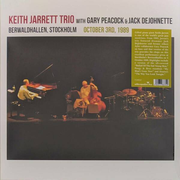 Keith Jarrett キース・ジャレット Trio - Berwaldhallen, Stockholm October 3, 1989 限定二枚組アナログ・レコード