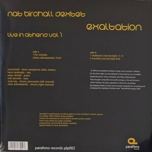 Nat Birchall ナット・バーチャル Sextet Exaltation - Live In Athens Vol.1 500枚限定アナログ・レコードの画像2