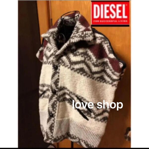 ◆DIESEL◆エスニック柄ポンチョ◆あったかウール素材◆オシャレポンチョ◆ゆるカワ◆フリーなサイズ感