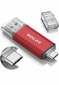 64GB タイプC USBフラッシュドライブ(Type - C usb3.1 gen1 + usb3.0)高速デュアルフラッシュディスクレッド セール限定価格