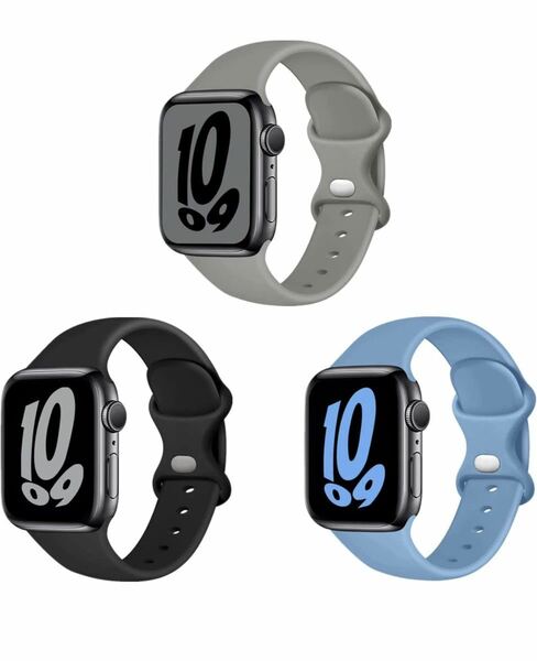 アップルウォッチバンド シリコン柔らかいApple Watch 交換バンド42/44:45/49mm 3本セット男女兼用　セール限定