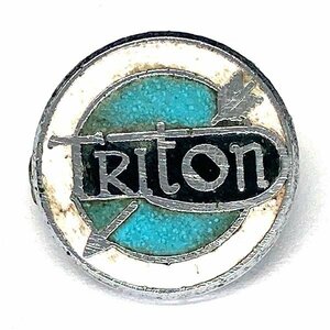 トライトン ビンテージ ピンバッジ ホワイト/スカイブルー Triton Circle Vintage Pin White/Sky Blue 英車 バイカー UK Biker Cafe Racer