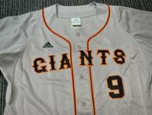 2010 読売ジャイアンツ GIANTS 巨人軍 #９亀井 善行 (義行)現１軍打撃コーチ adidas アディダス ビジター アルミニウムグレー ユニフォーム_画像3