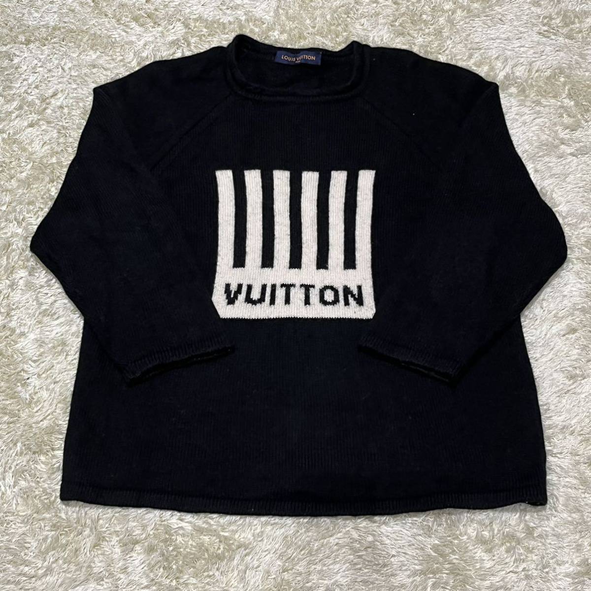本物 ルックブック記載 ルイヴィトン LV刺繍 ボーダー ニット セーター