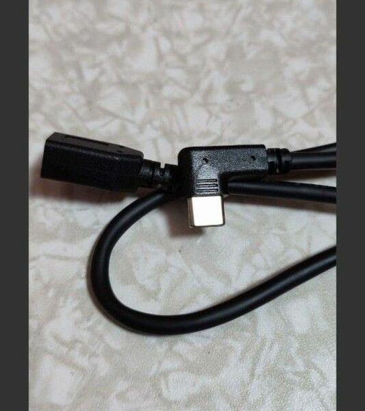 【L型 】 ミニUSB から タイプ C変換 ケーブル USB MiniB ５Pin メス to Type C オス Ｌ字