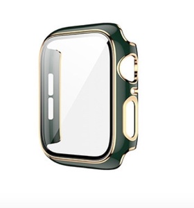 【アップルウォッチカバー/グリーン×ゴールド/41mm用】フルカバーケース 1個 Apple Watch 全面保護 耐衝撃 Series8