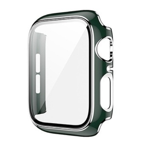 【アップルウォッチカバー/グリーン×シルバー/45mm用】フルカバーケース 1個 Apple Watch 全面保護 耐衝撃 Series8