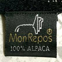 美品【Mon Repos】アルパカ100％ 大判ストール ペルー製 刺繍 黒/ブラック★軽くて柔らか★上品 フォーマルにも_画像5