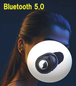 ワイヤレス Bluetooth 5.0 小型 ミニイヤホン ブラック 防水 インイヤー