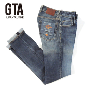 【定価3.5万・新品・29】 GTA(ジーティーアー)BRETT-D030 コットンストレッチ ウォッシュドデニム ブルー SLIMFIT