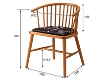 東谷 チェア ナチュラル W52×D52×H73×SH47 HOC-76 アーム ウィンザー 背もたれ オーク メーカー直送 送料無料_画像2