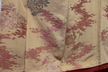 きもの今昔４７６４　御召のきもの　広衿袷仕立て　正絹漆縫い取り柄織　アンティーク感あります　　　　身丈１５２ｃｍ_画像7