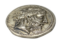 レプリカ ディオニュソス シーレーノス 古代ギリシャ 銀貨 硬貨 コイン アンティーク キーホルダーペンダントお守りなどに G09_画像3