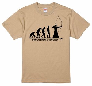 進化 evolution Tシャツ ライトベージュ 弓道 スポーツ 弓術 アーチェリー 選べるサイズ S/M/L/XL